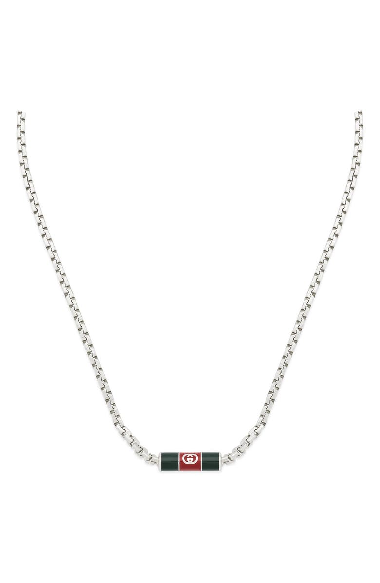 Gucci Web Pendant Necklace, Alternate, color,
