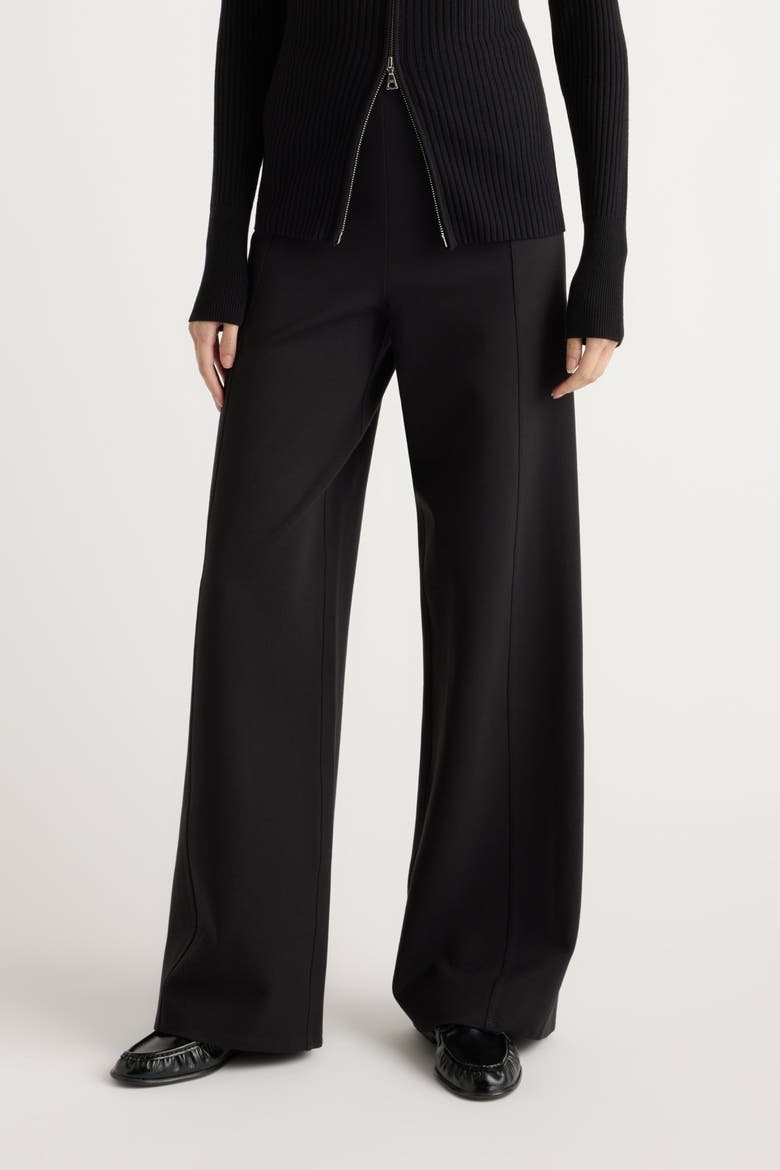 Anh Wide-Leg Ponte Stretch Pant, Alternate, color, Black