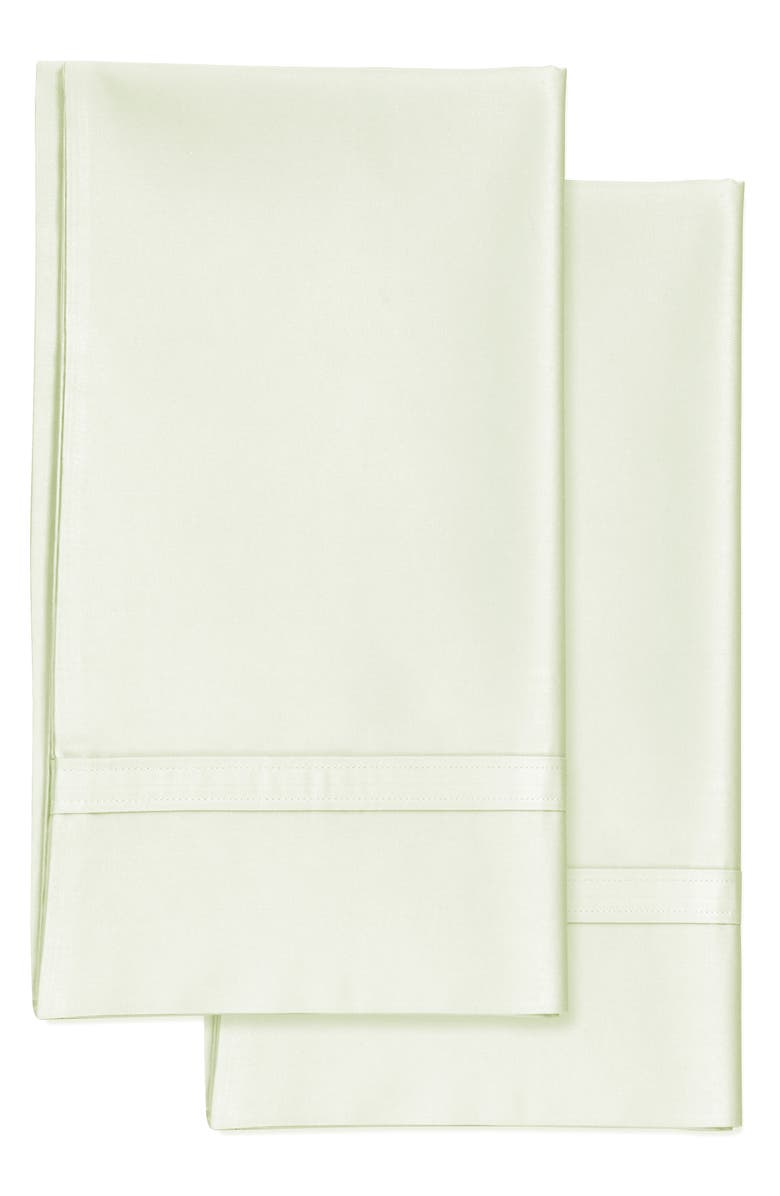 AZORES HOME 300 Thread Count Cotton Percale Pillowcase Set, Main, color, Ivory