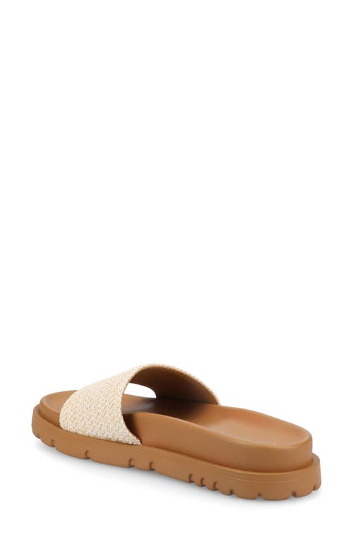 Shop Journee Collection Starr Woven Platform Slide Sandal In White
