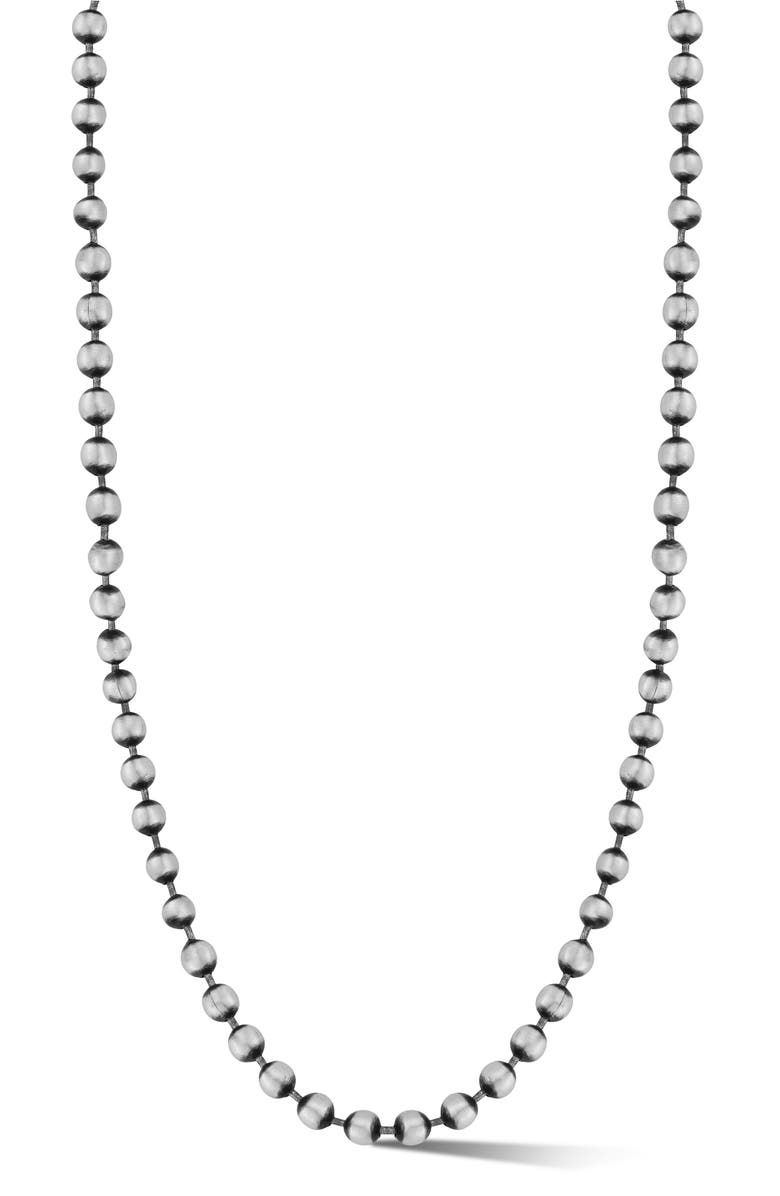 Yield of Men Men's Oxidized Sterling Silver Ball Chain Necklace, Main, color, Silver