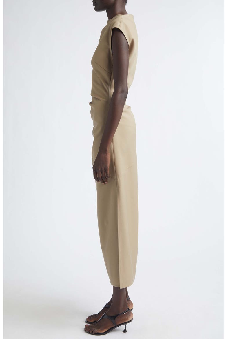 Katia Wool Blend Gabardine Midi Dress, Alternate, color, KHAKI