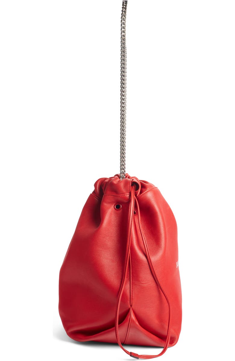 Saint Laurent Teddy Leather Bucket Bag, Alternate, color,