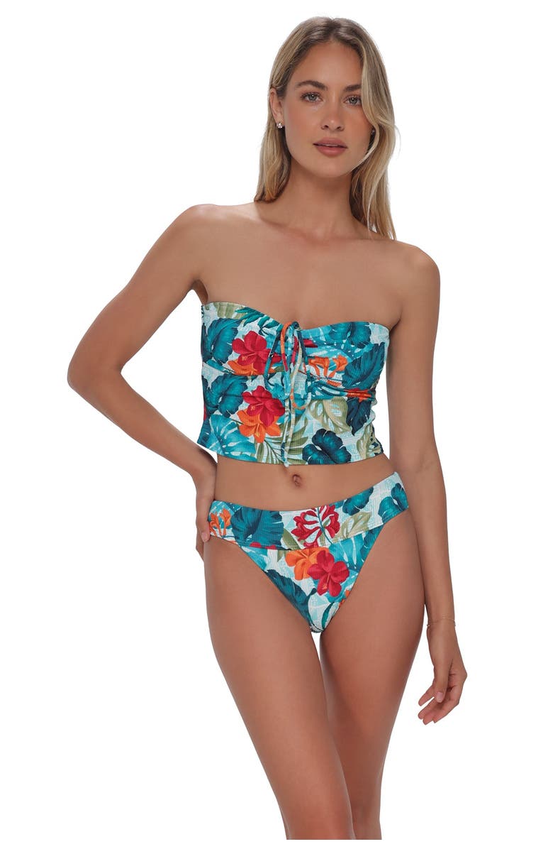 Swim Systems Dolly Crop Top Bikini Swimsuit, Main, color, Tiki Tango Rib