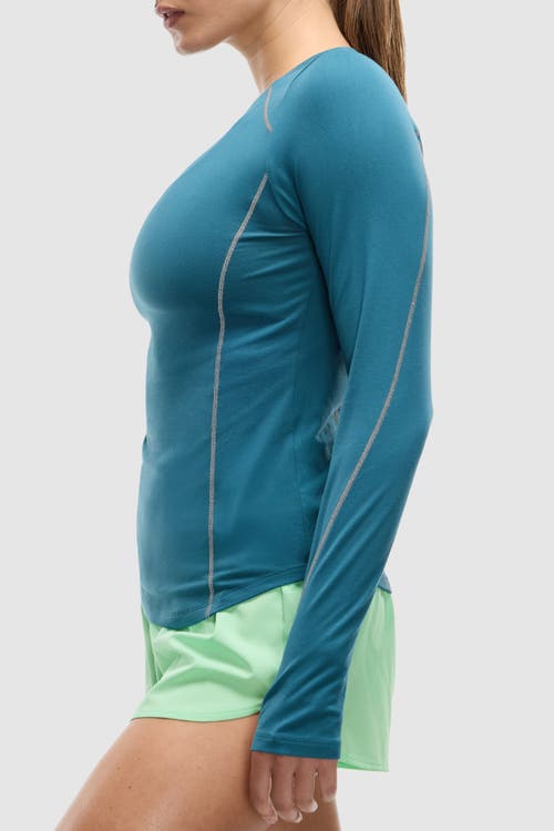 Peloton Active Brushed Jersey Long Sleeve In Blue