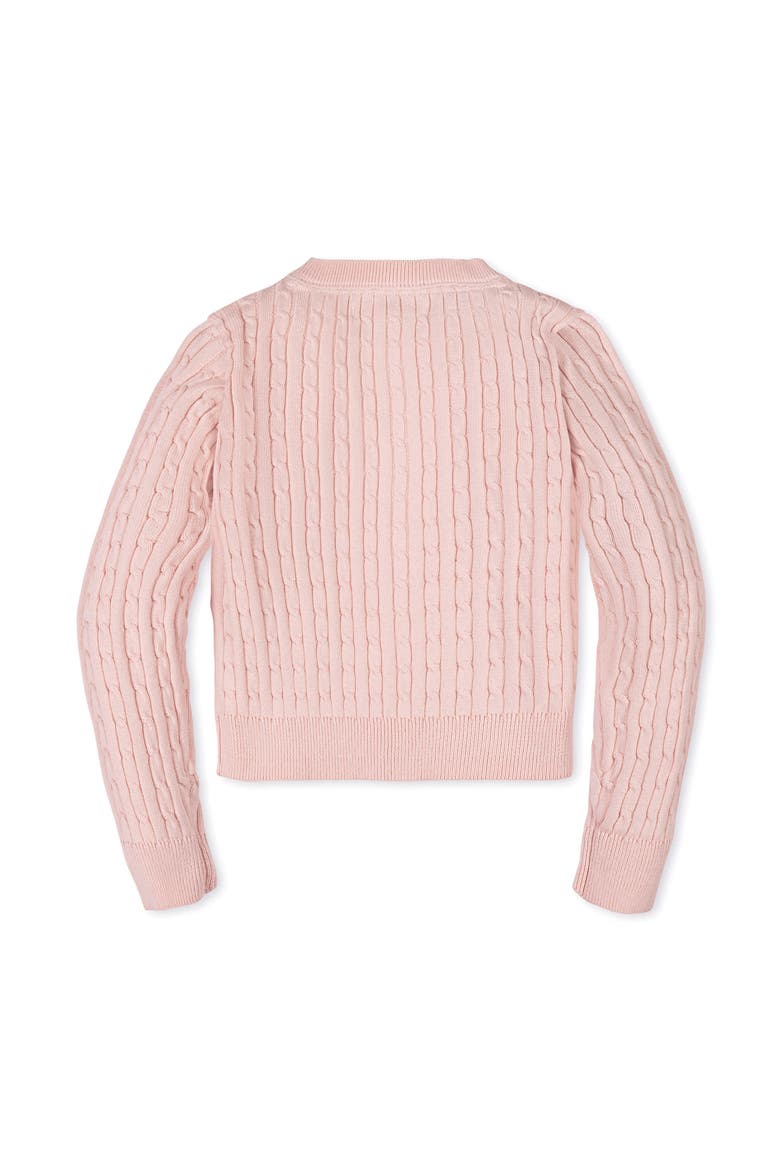 Kids' Organic Classic Cable Cardigan Sweater, Alternate, color, Pale Pink