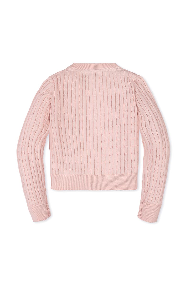 Hope & Henry Kids' Organic Classic Cable Cardigan Sweater, Alternate, color, Pale Pink