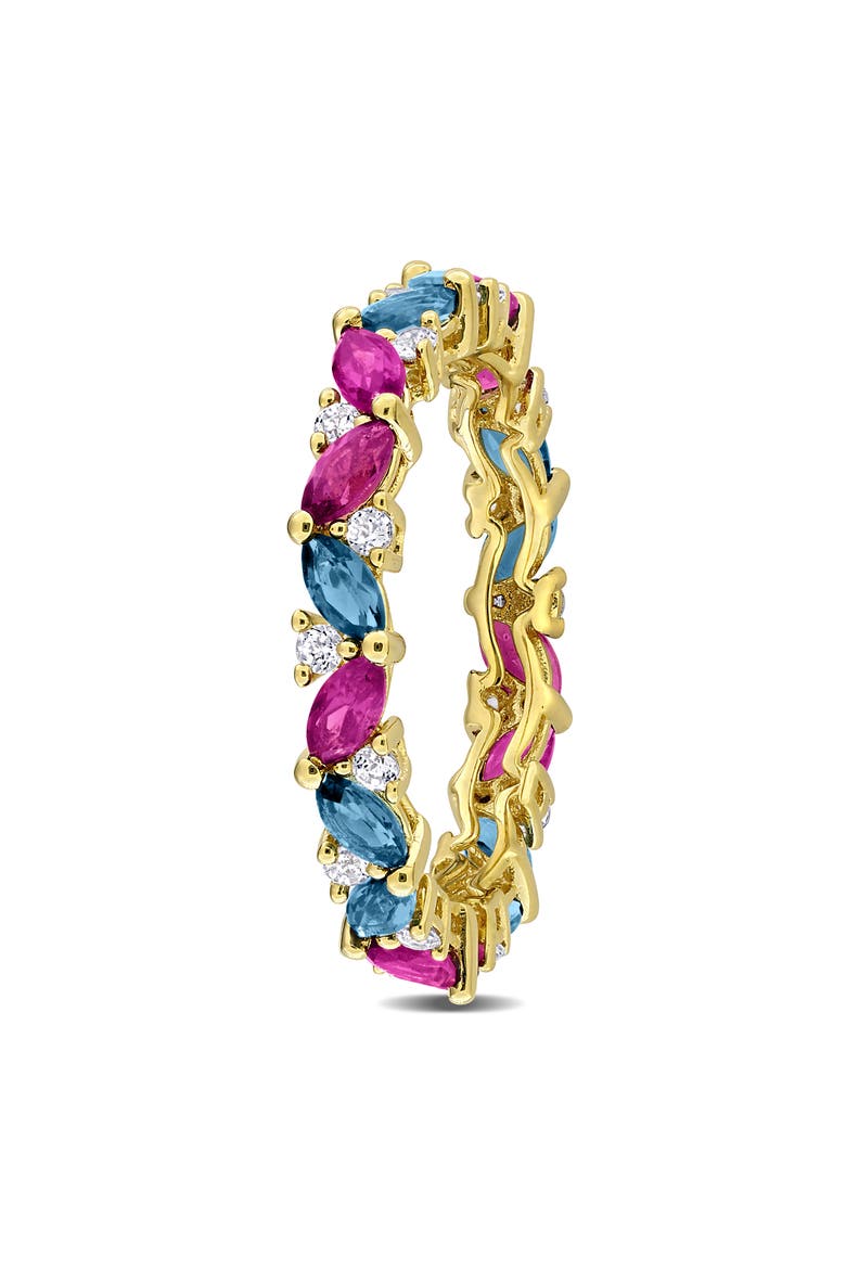 Rhodolite & London Blue Topaz Eternity Ring, Alternate, color, MULTI