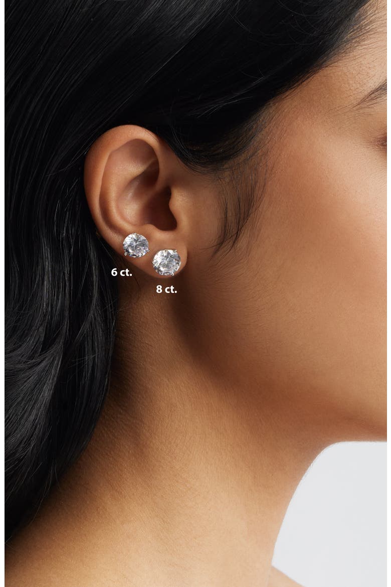 Gift Boxed Cubic Zirconia Stud Earrings - 1.0ct., Alternate, color, PLATINUM