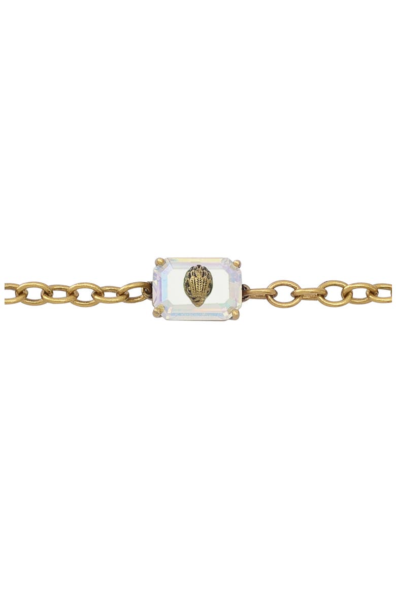 Emerald Cut Crystal Eagle's Head Chain Bracelet, Alternate, color, CRYSTAL ABALONE