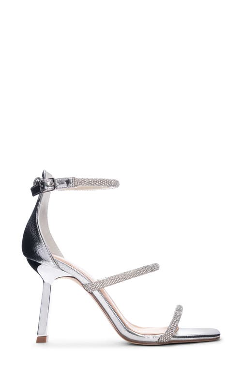 Chinese Laundry Janai Embellished Ankle Strap Sandal In Silver