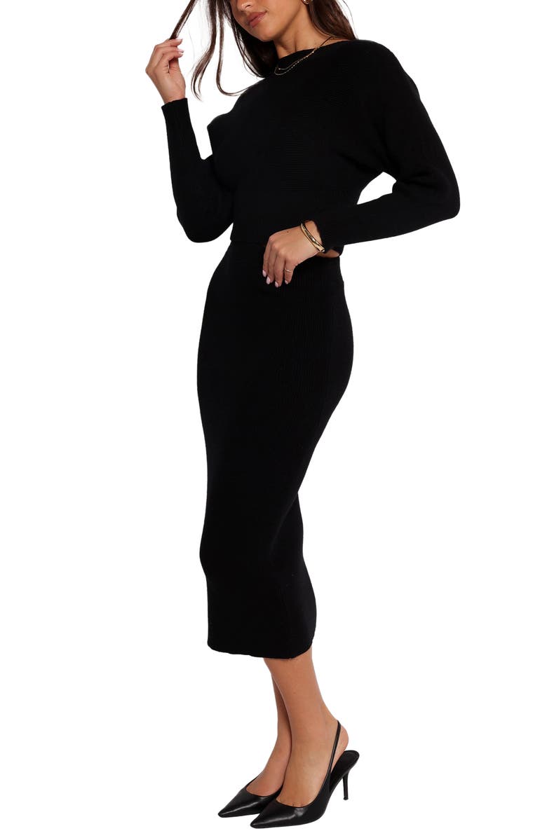 Petal & Pup Serena Long Sleeve Two-Piece Dress, Alternate, color, Black