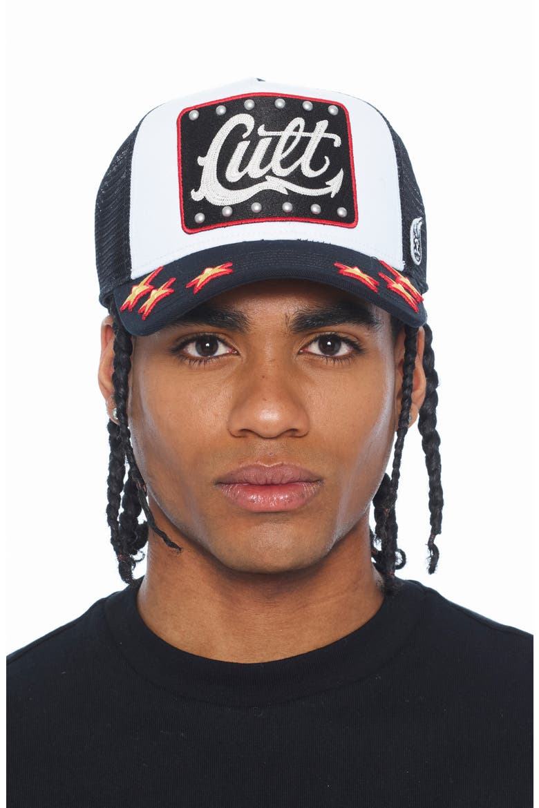 Mesh Back Trucker Baseball Cap, Alternate, color, WHITE