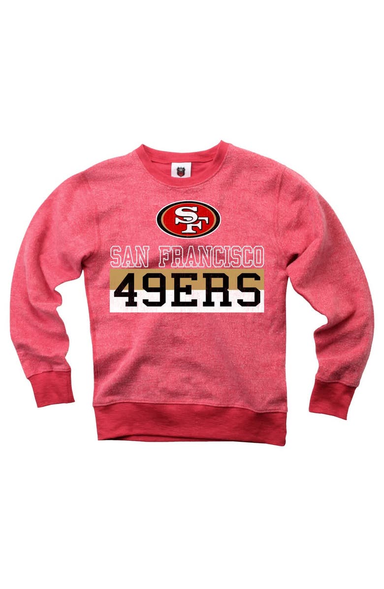 Wes & Willy Youth Wes & Willy Scarlet San Francisco 49ers Reversible Fleece Pullover Sweatshirt, Alternate, color, Scarlet