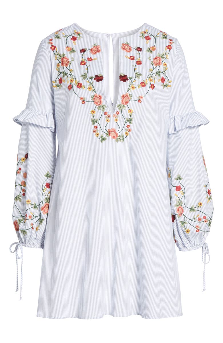 Socialite Embroidered Poplin Dress, Alternate, color,