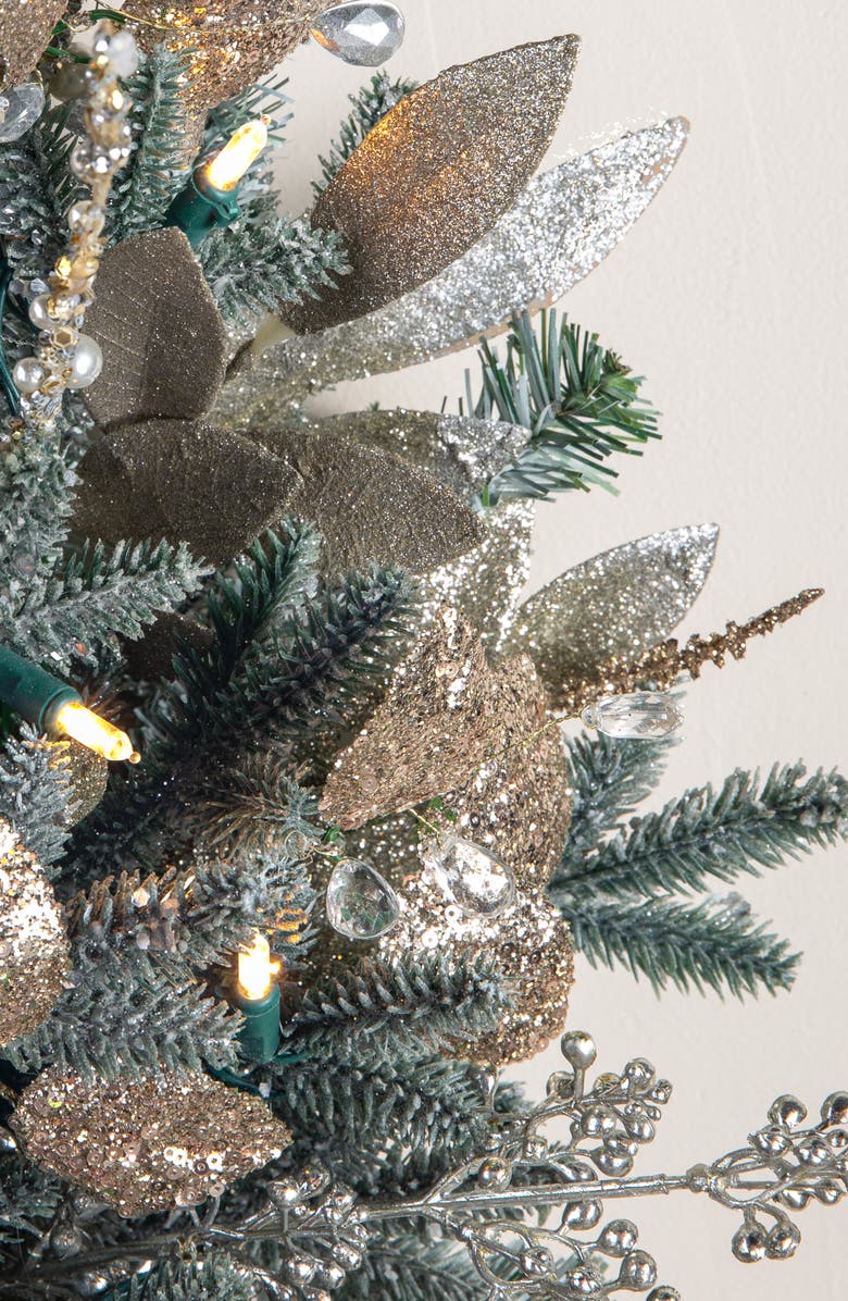 Balsam Hill Champagne and Crystal Garland, Alternate, color, Green
