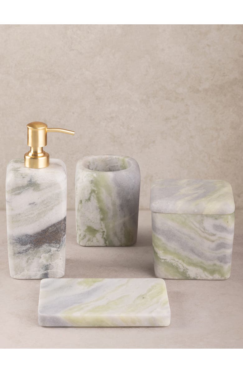 GAURI KOHLI Hanoi Green Onyx Bath Accessories, Set of 4, Main, color, Green