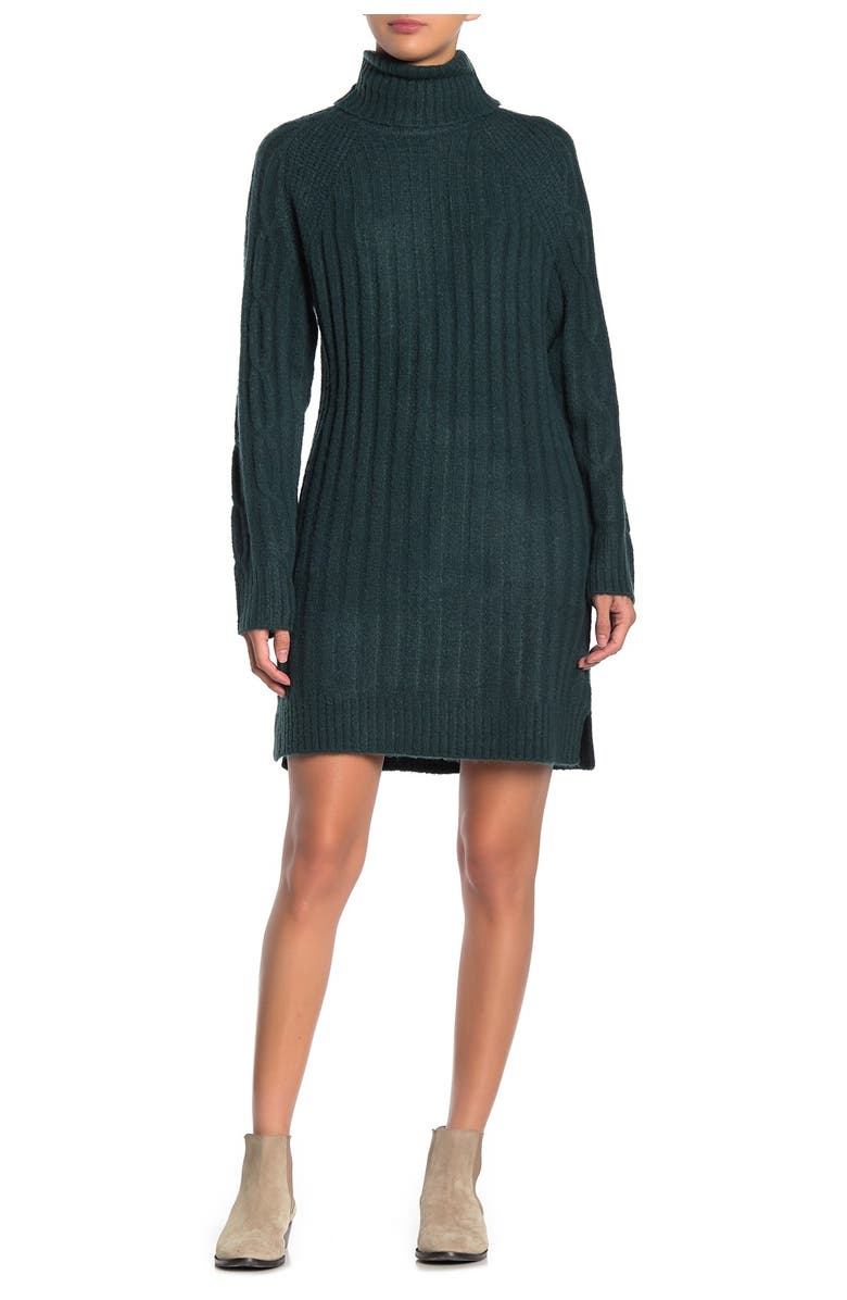 RD Style Ribbed Turtleneck Sweater Dress, Main, color, 