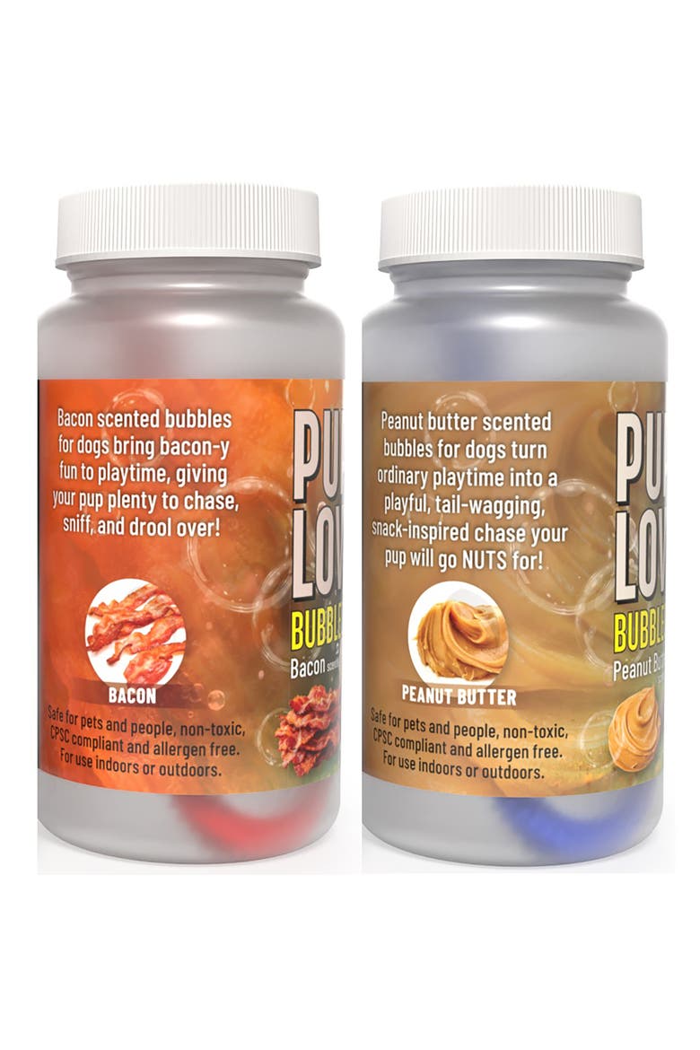 Puppy Love Bubbles Bacon & Peanut Butter Scented 4oz Bottles, 2 Pack, Alternate, color, Multicolored