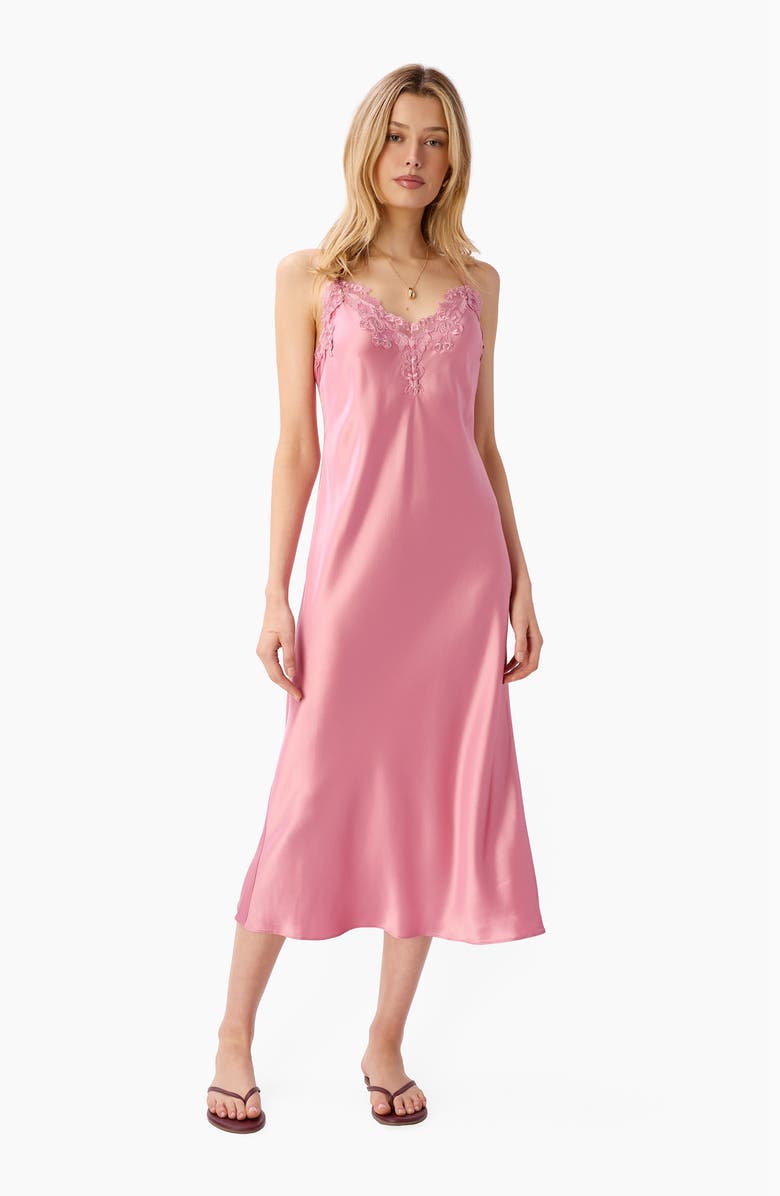 CAMI NYC Isabeau Midi Slip Dress, Alternate, color, Rosebud