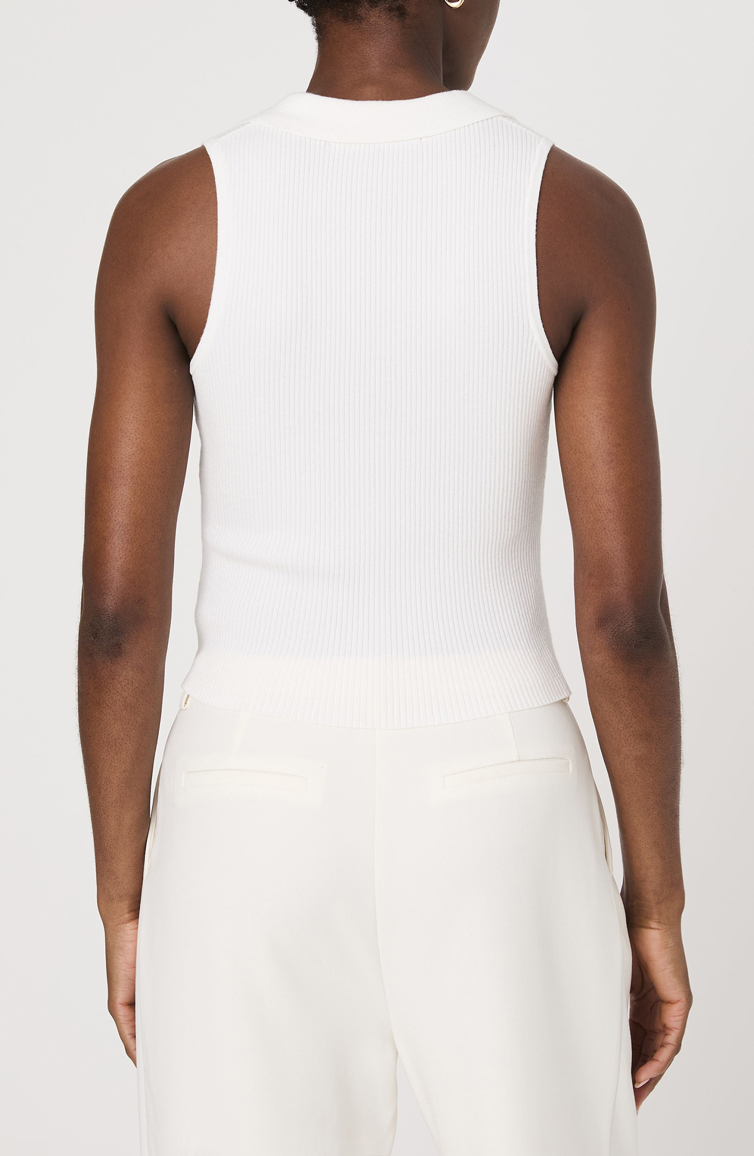 Mozza Sleeveless Johnny Collar Rib Sweater - image 2