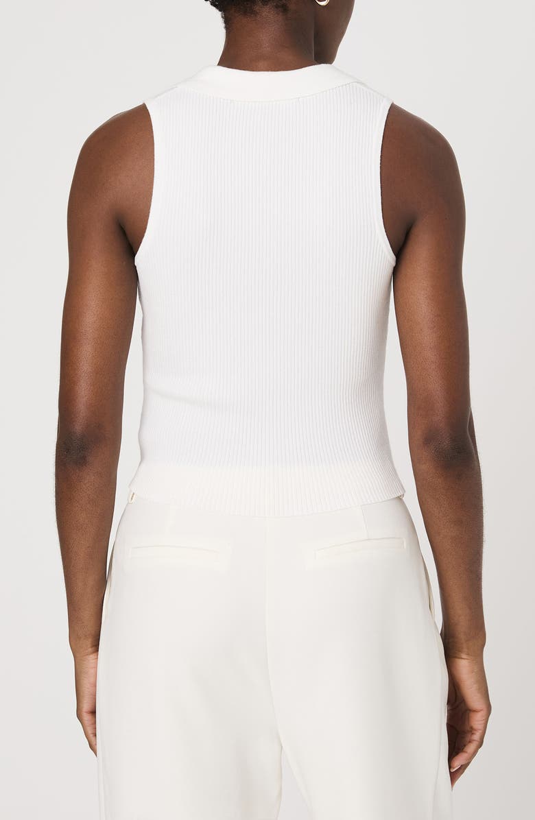French Connection Mozza Sleeveless Johnny Collar Rib Sweater, Alternate, color, Summer White