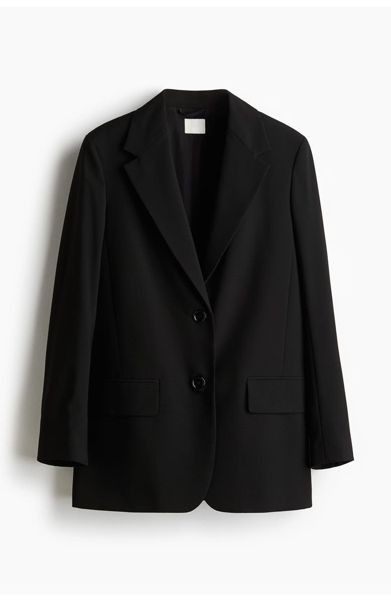 H&M Long Blazer, Main, color, Black