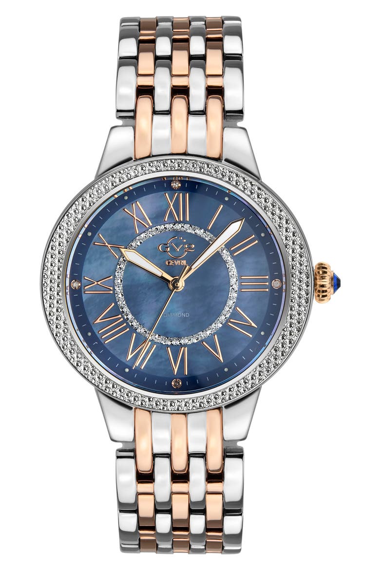 Women's GV2 Astor II Diamond MOP Dial Bracelet Watch, 38mm - 0.24 ctw, Main, color, TWO TONE