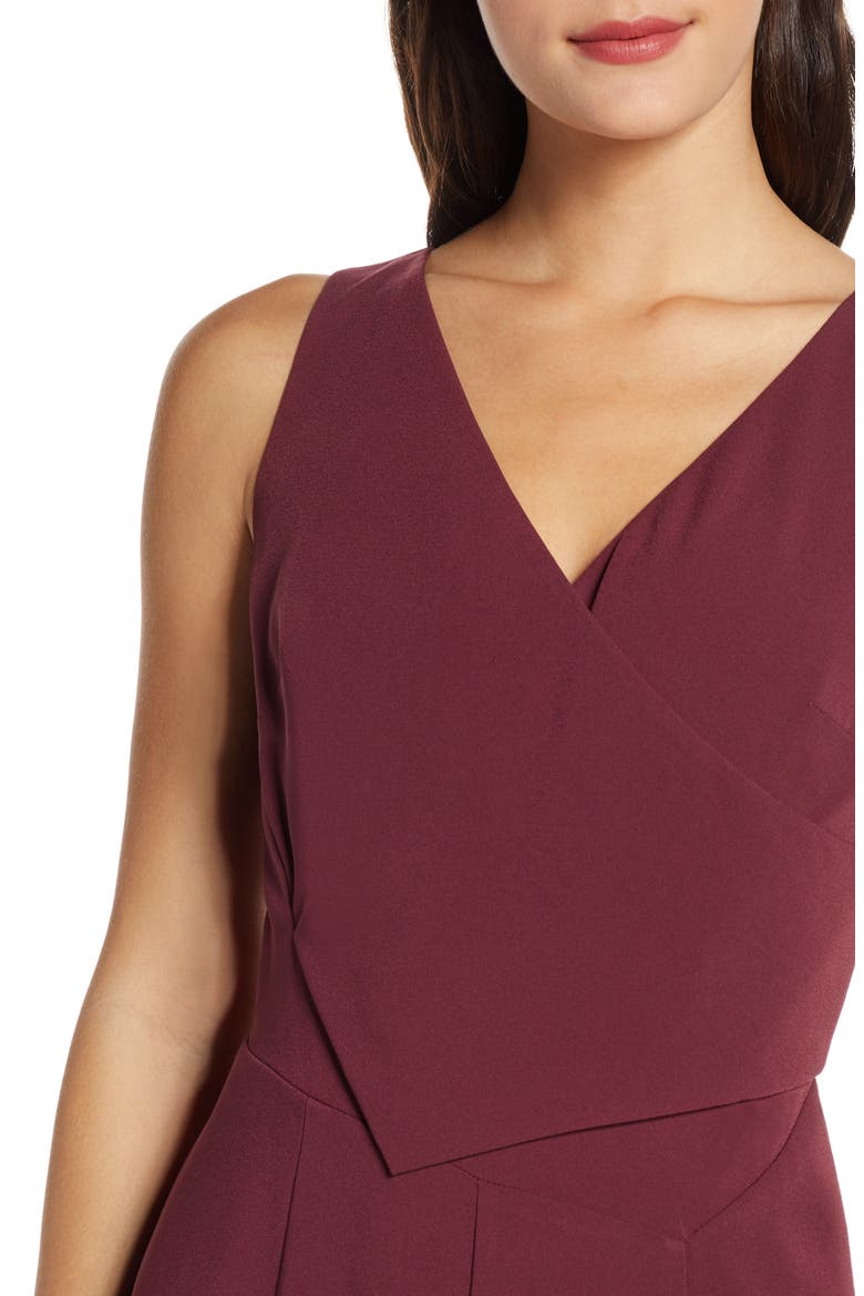 Sleeveless Slim Leg Asymmetrical Jumpsuit, Alternate, color, FIG