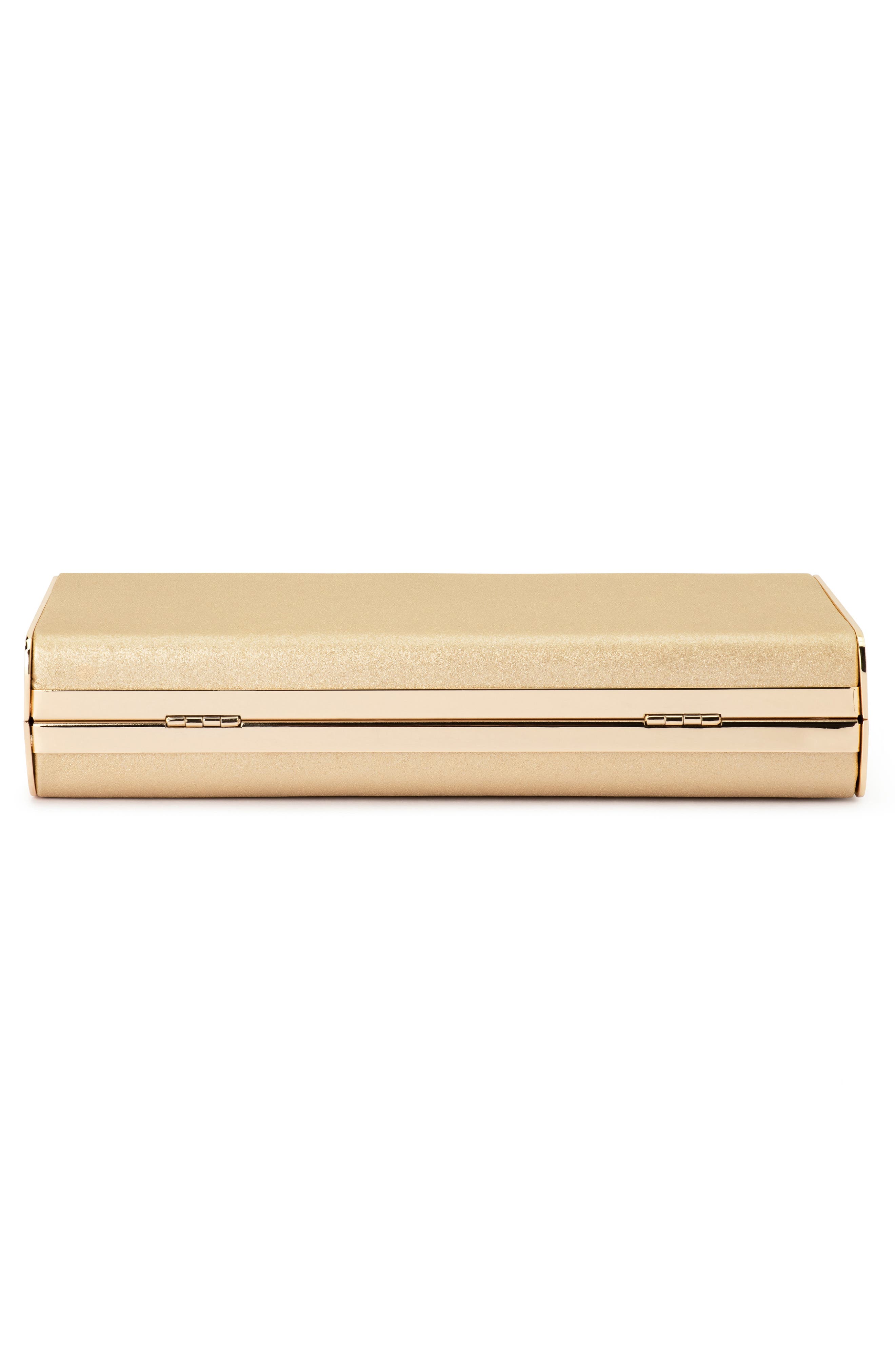Olga Berg Precious Metallic Box Clutch, Alternate, color, Champagne