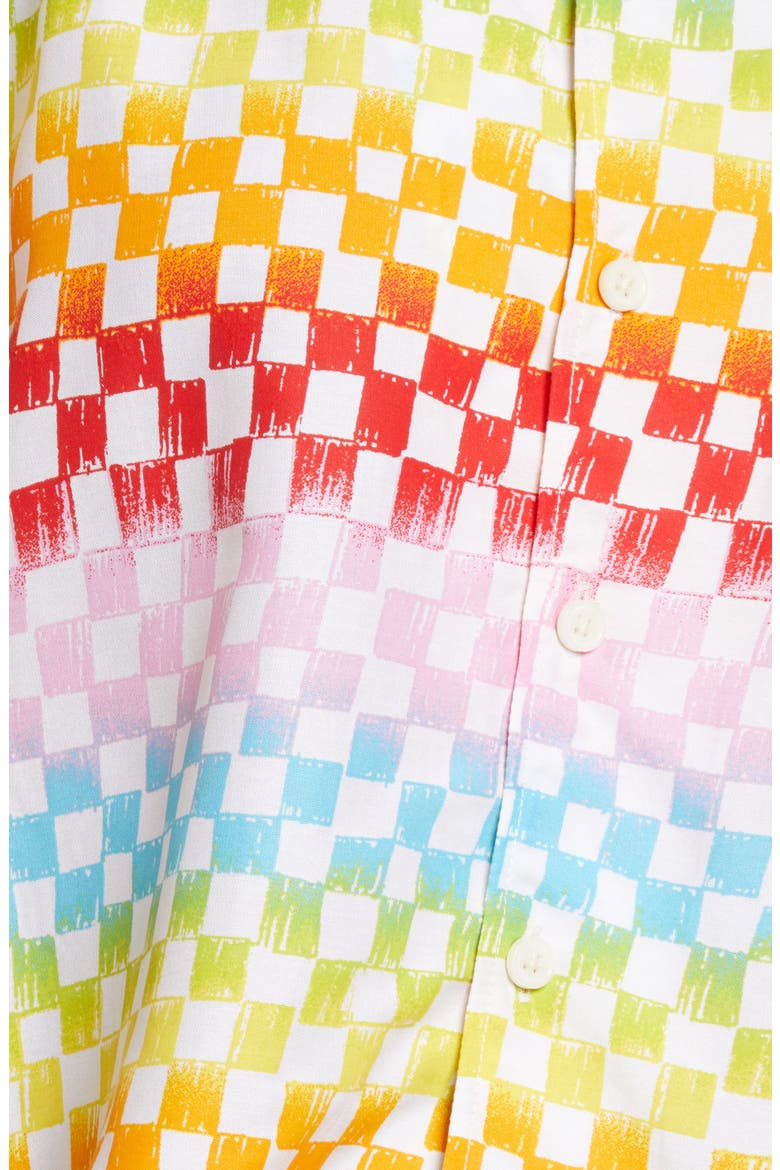 by BP Gender Inclusive Crop Camp Shirt, Alternate, color, WHITE RAINBOW ARCADE CHECK