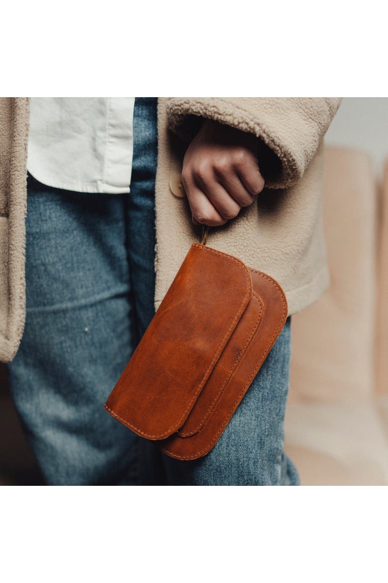 Wristlet Wallet, Alternate, color, Cognac