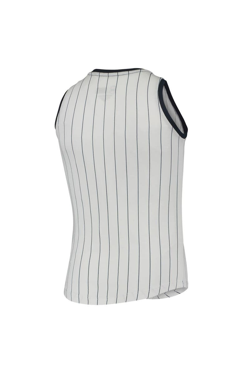 New Era Girls Youth New Era White/Navy Boston Red Sox Pinstripe Tank Top, Alternate, color, 