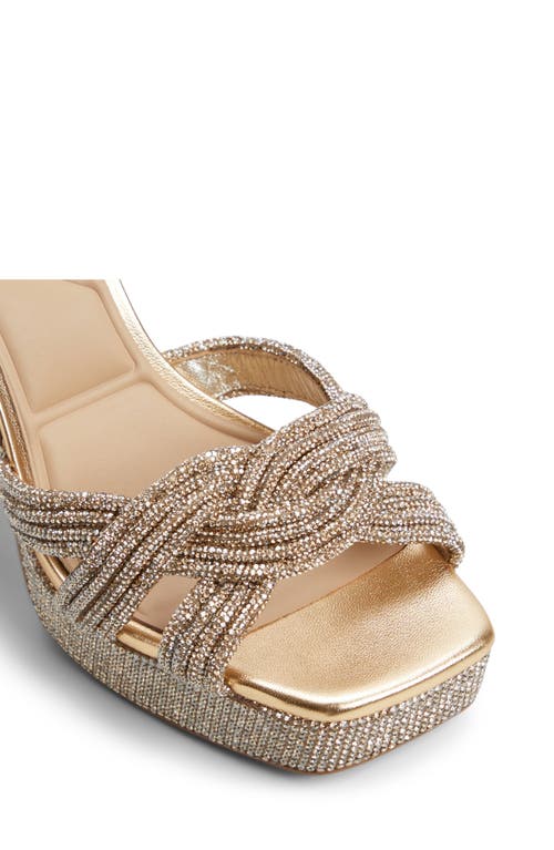 Shop Aldo Shimma Ankle Strap Platform Sandal In Gold
