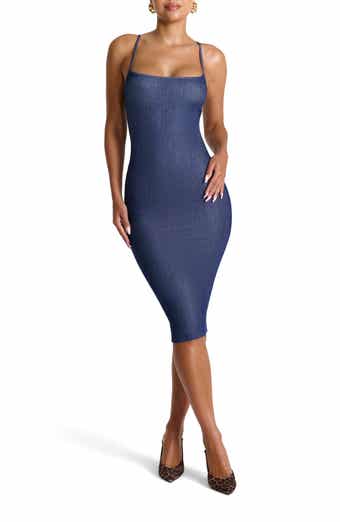 Naked Wardrobe Stretch Cotton Body-Con Maxi Dress