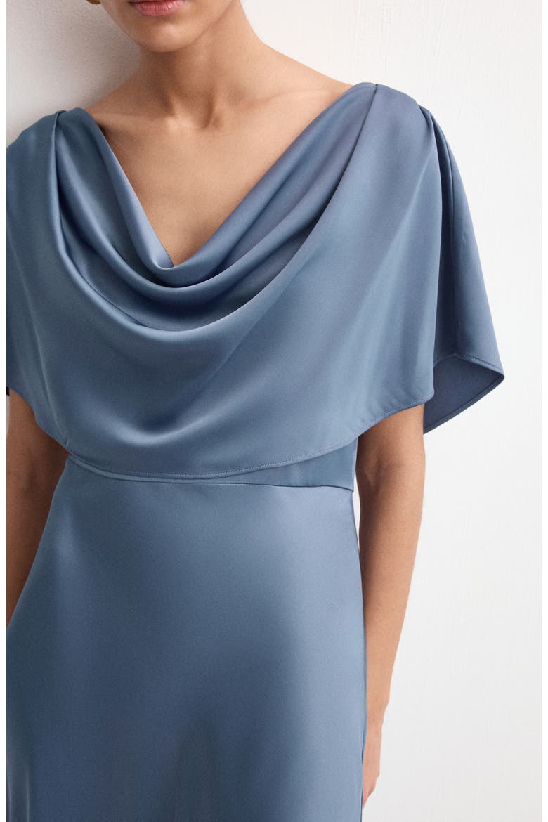 satin padded drape maxi dress Elegant Satin Padded Drape Maxi Dress for Summer