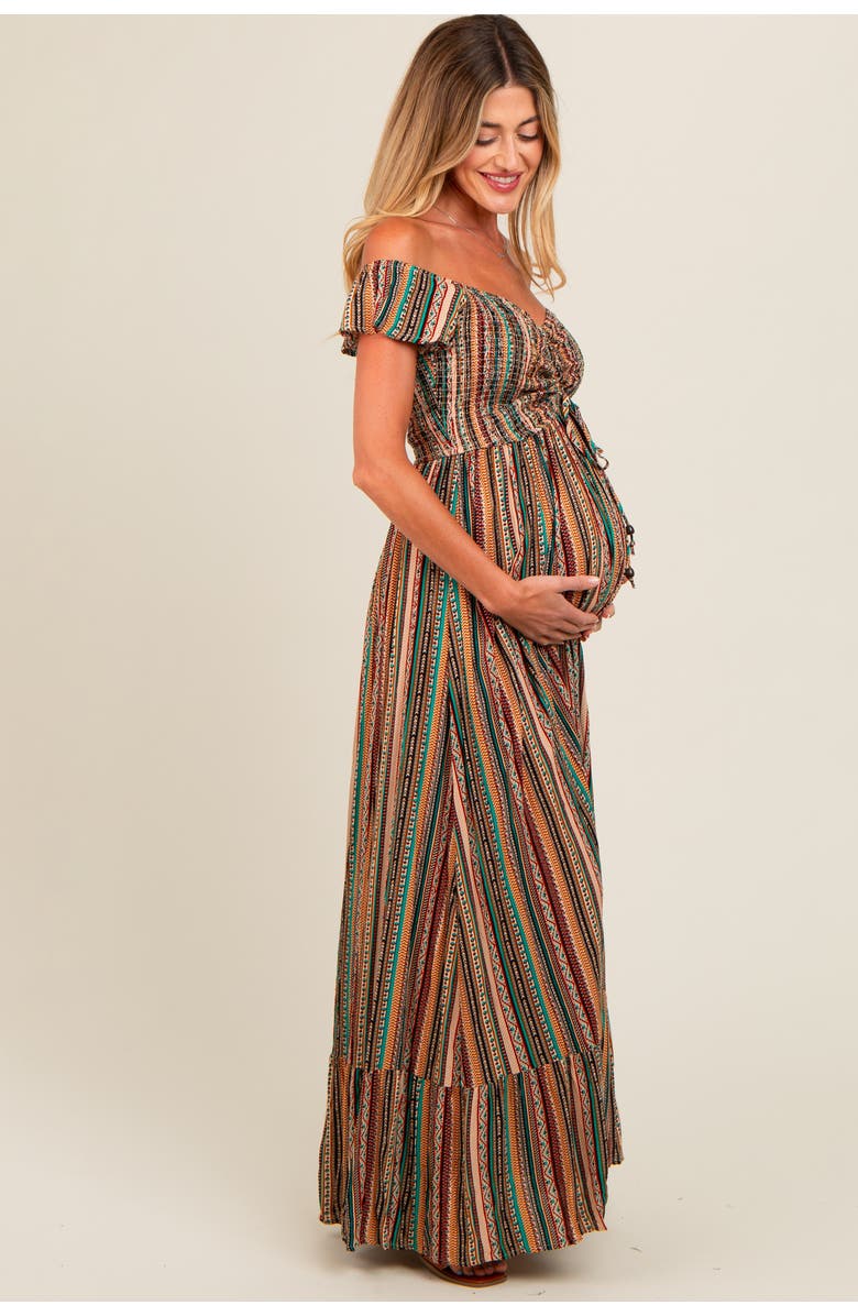 PinkBlush Off Shoulder Cinched Maxi Dress, Alternate, color, Multi