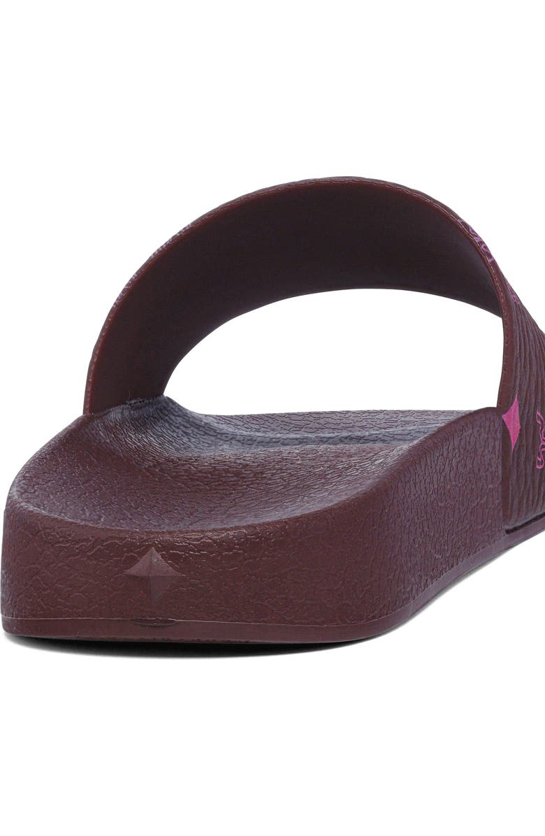 MCM Women's Monogram Print Rubber Slides, Alternate, color, Cinnamon