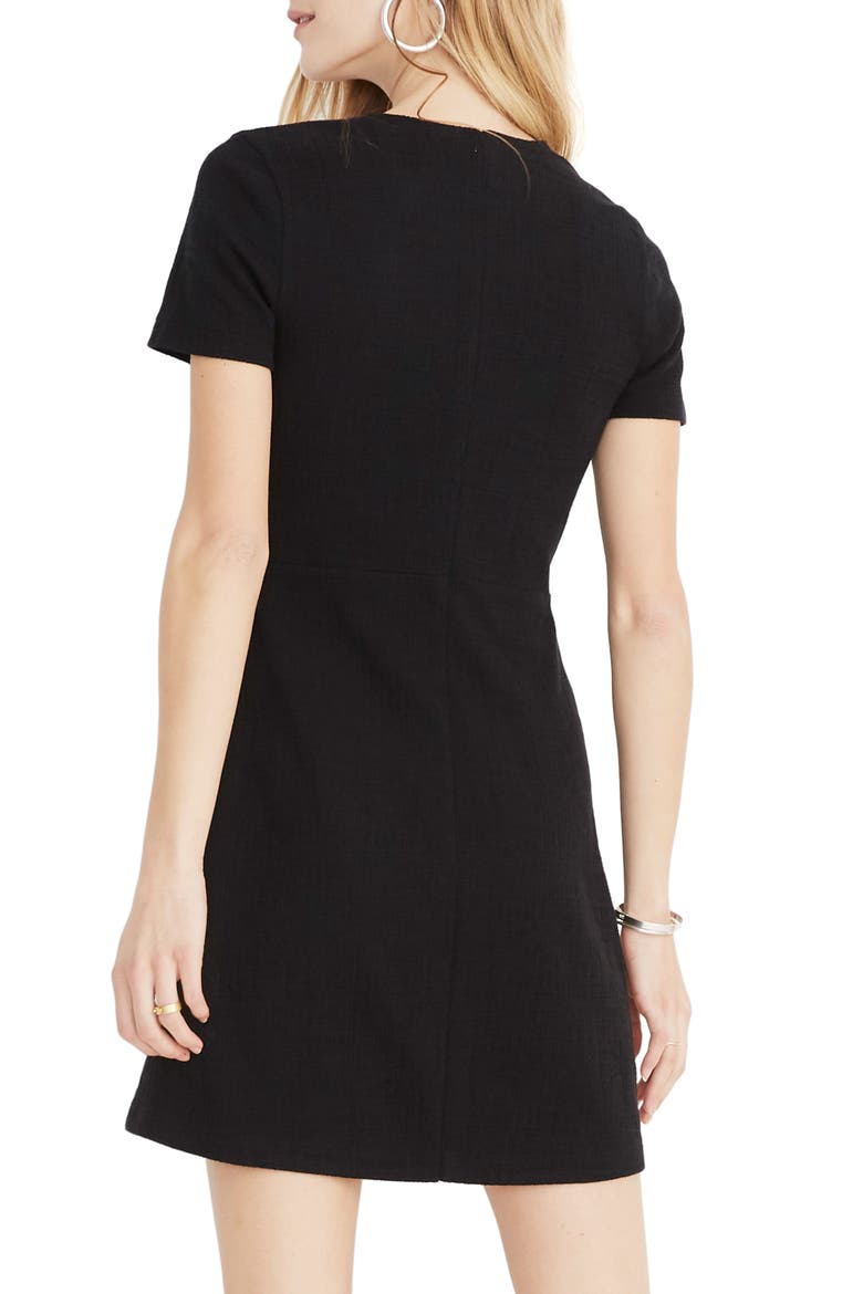 Texture & Thread Short Sleeve Side Tie Dress, Alternate, color, TRUE BLACK