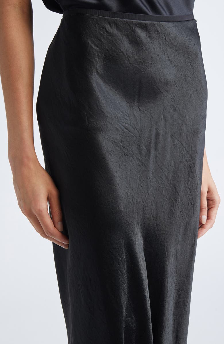 Maison Margiela Crinkle Finish Satin Skirt, Alternate, color, Black