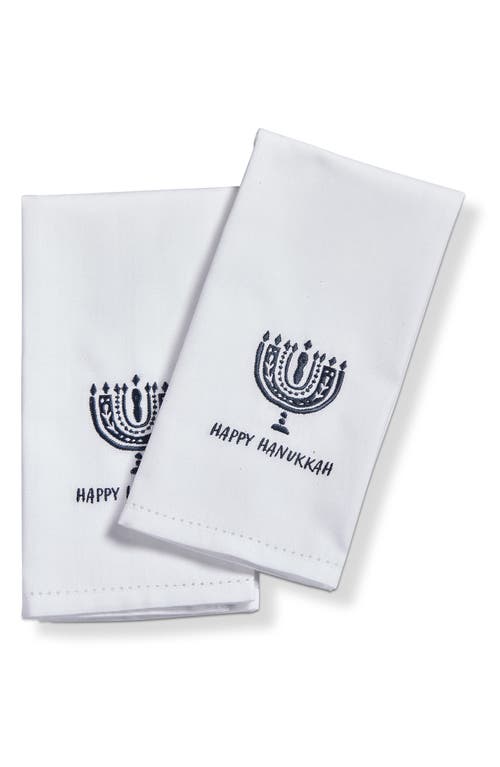 tag Happy Hanukkah Set of 2 Hand Towels in White Multi 