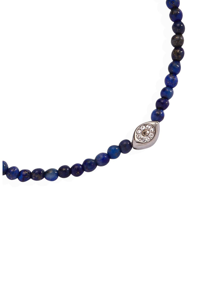 Evil Eye Lapis Mini Stretch Bracelet, Alternate, color, Blue
