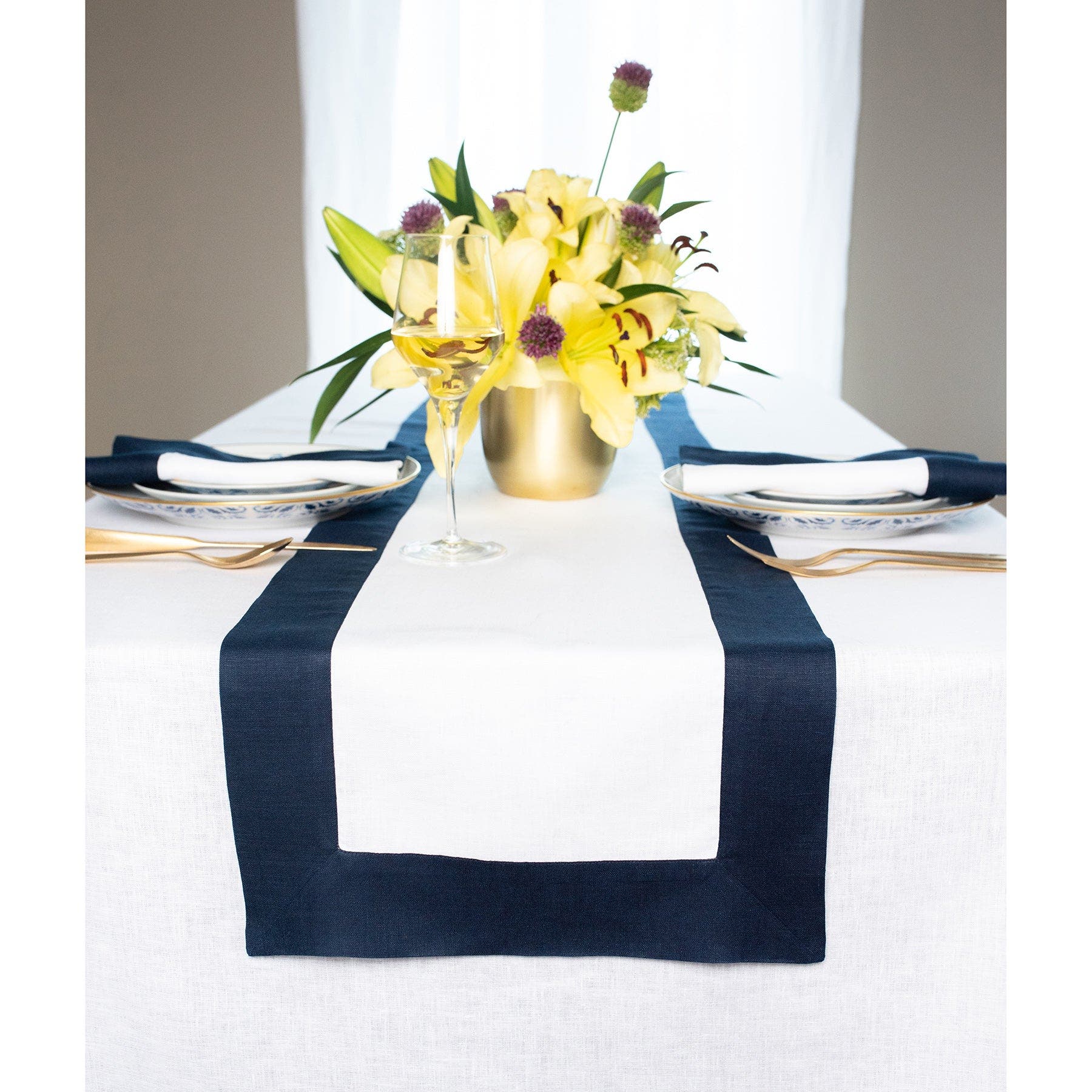 Navy and White