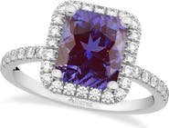 ALLUREZ Lab Alexandrite & Diamond Engagement Ring 14k