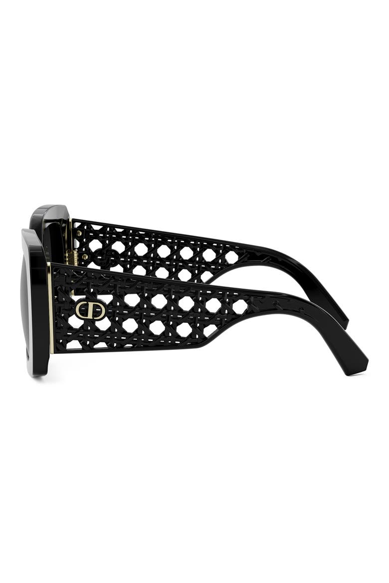 VeryDior S1I 54mm Square Sunglasses, Alternate, color, SHINY BLACK / SMOKE