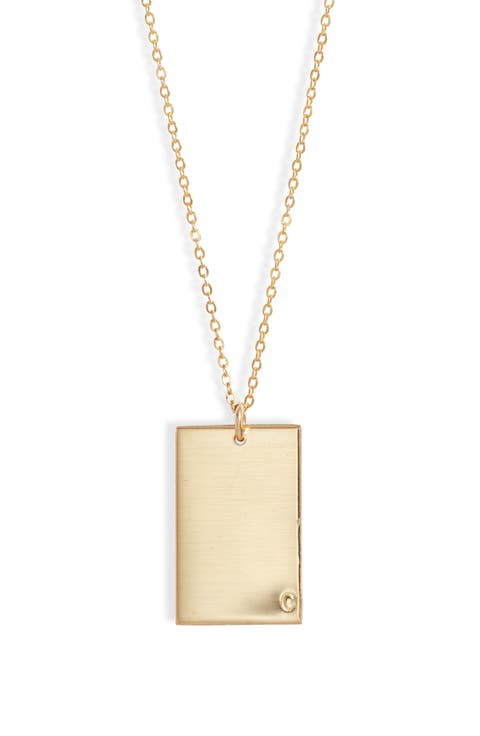 Goldie Initial Tag Pendant Necklace