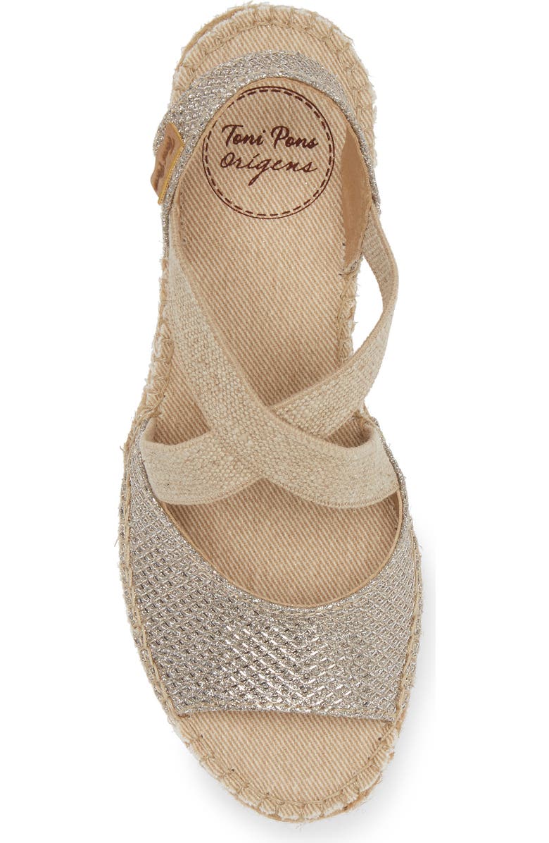 Toni Pons Sol Wedge Espadrille Sandal, Alternate, color, Platinum