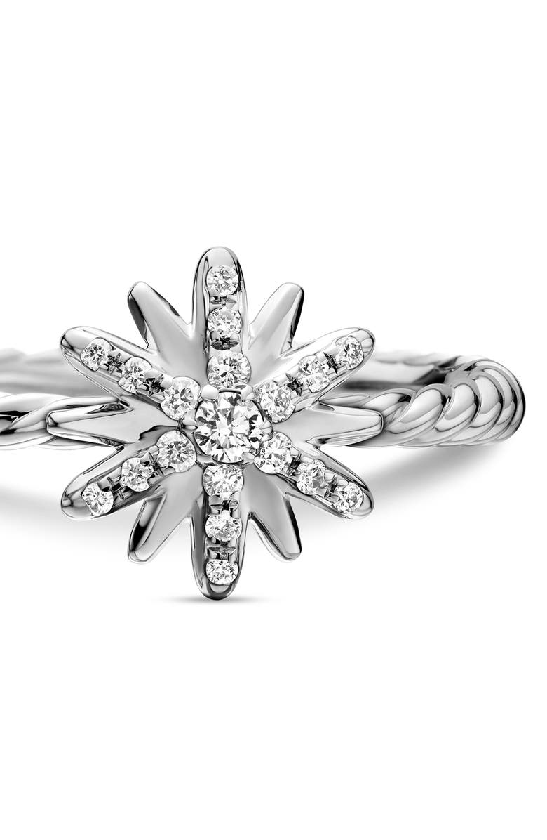 David Yurman Starburst Collection Petite Diamond Ring, 10mm, Alternate, color, Silver/ Diamond