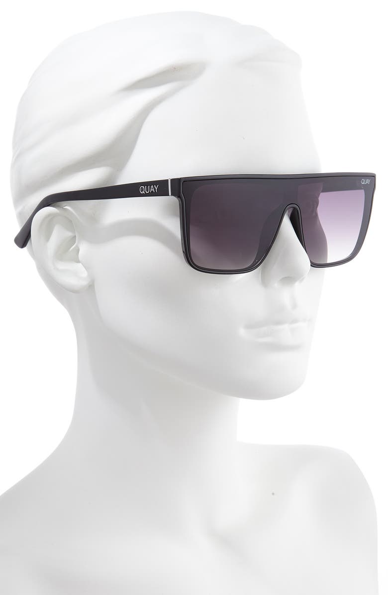 QUAY Night Fall 52mm Gradient Flat Top Sunglasses, Alternate, color, Black/ Smoke