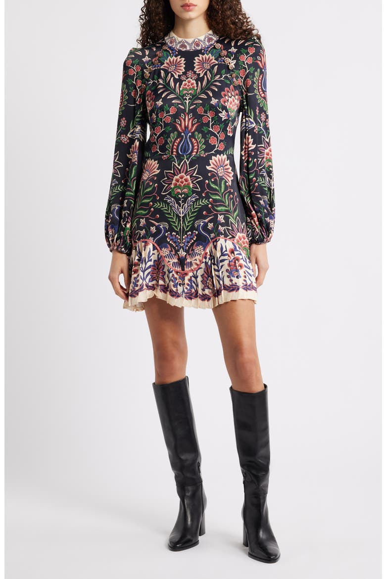 Marvelous Garden Minidress, Main, color, BLACK